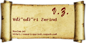 Vásári Zerind névjegykártya